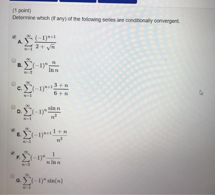 1 Point Determine Which If Any Of The Following Chegg Com