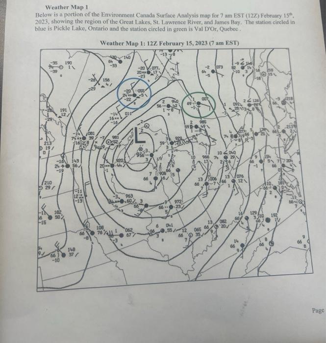 Solved Weather Map 1 Below is a portion of the Environment | Chegg.com