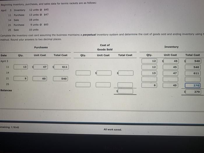 Solved Beginning Inventory, Purchases, And Sales Data For | Chegg.com