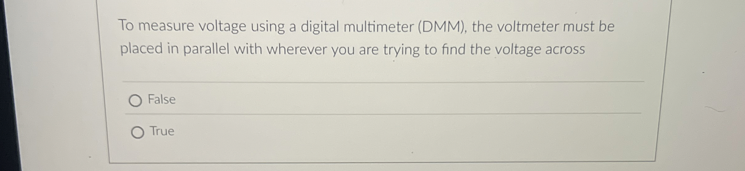 Solved To measure voltage using a digital multimeter (DMM), | Chegg.com