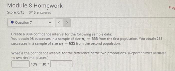 Solved Create a \98 confidence interval for the following | Chegg.com