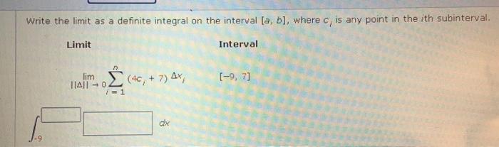 Solved Write the limit as a definite integral on the | Chegg.com