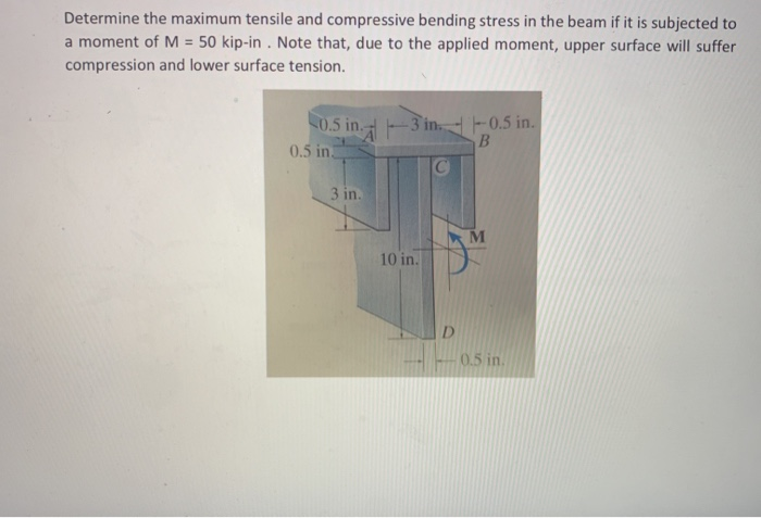 Solved Determine the maximum tensile and compressive bending | Chegg.com