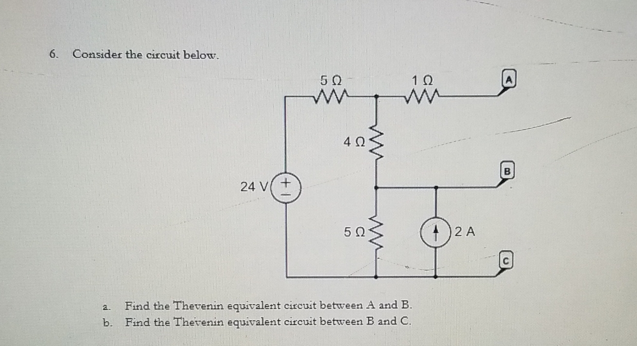 Solved Consider the circuit below.Find the Thevenin | Chegg.com