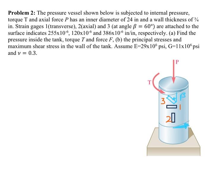 Solved Problem 2: The Pressure Vessel Shown Below Is | Chegg.com