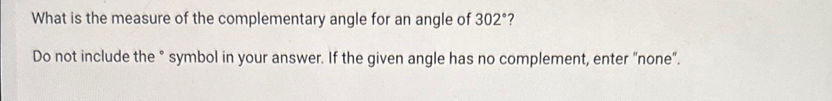 What is the measure of the complementary angle for an | Chegg.com