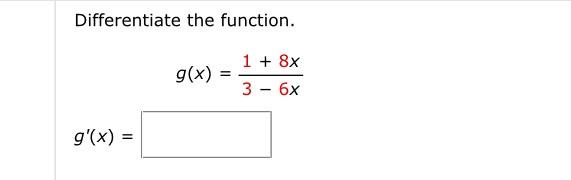 Solved Find the first and second derivatives of the | Chegg.com