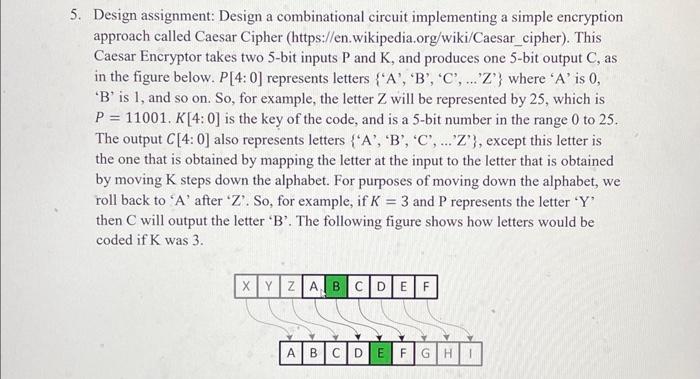 Solved 5. Design Assignment: Design A Combinational Circuit | Chegg.com