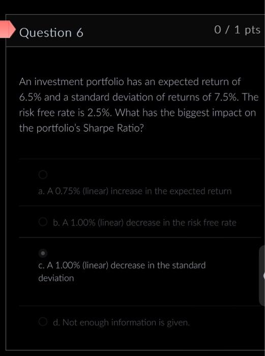 Solved An investment portfolio has an expected return of | Chegg.com