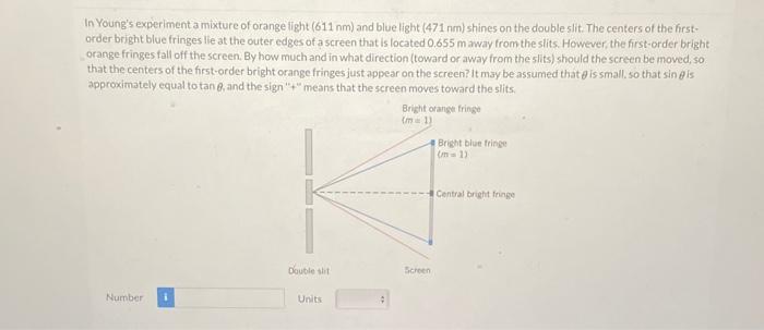 Solved In Young's experiment a mixture of orange light (611 | Chegg.com