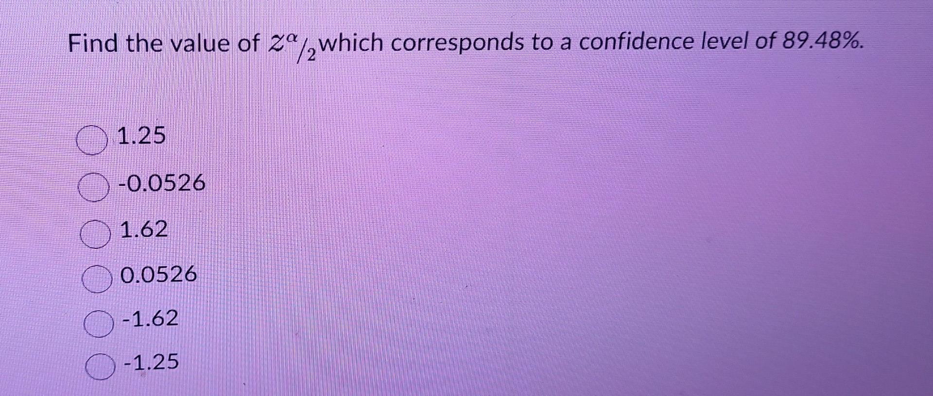 solved-find-the-value-of-z-alpha-2-w