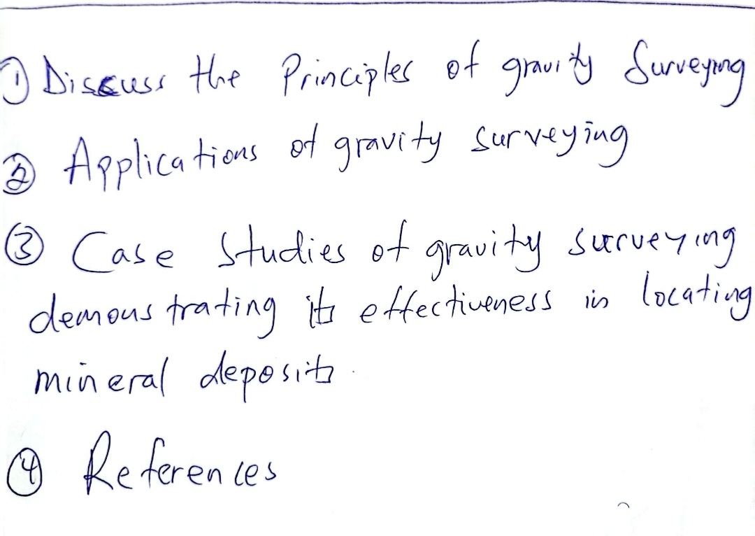 Solved 1 ï Discuss The Principles Of Gravity Surveying 2 Chegg