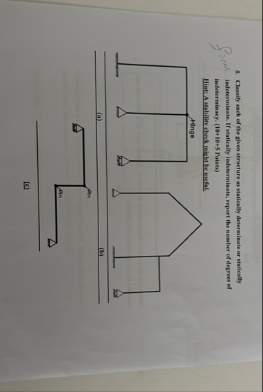 Solved Classify each of the given structure as statically | Chegg.com