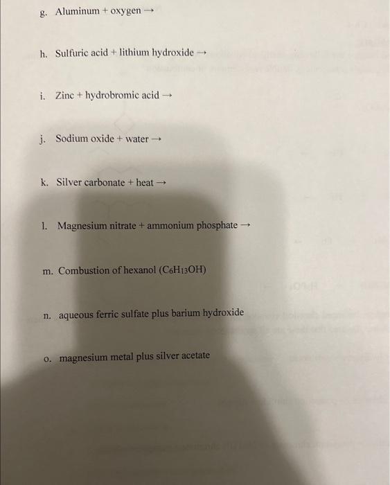 [Solved] please answer allTy 1. Complete and balance the fo