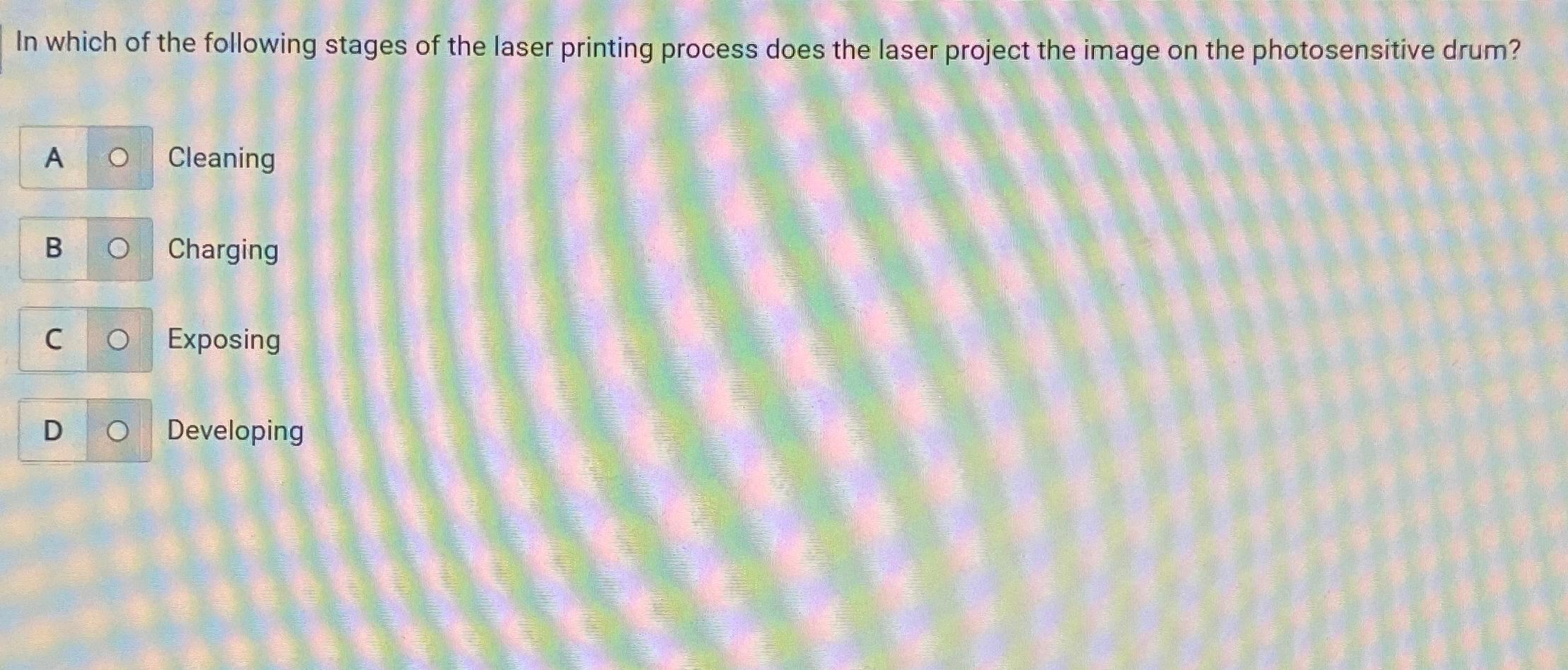 Solved In which of the following stages of the laser