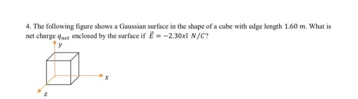 Solved 4. The following figure shows a Gaussian surface in | Chegg.com