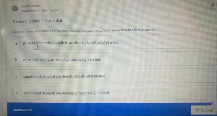 law of supply homework answers 3 3 6