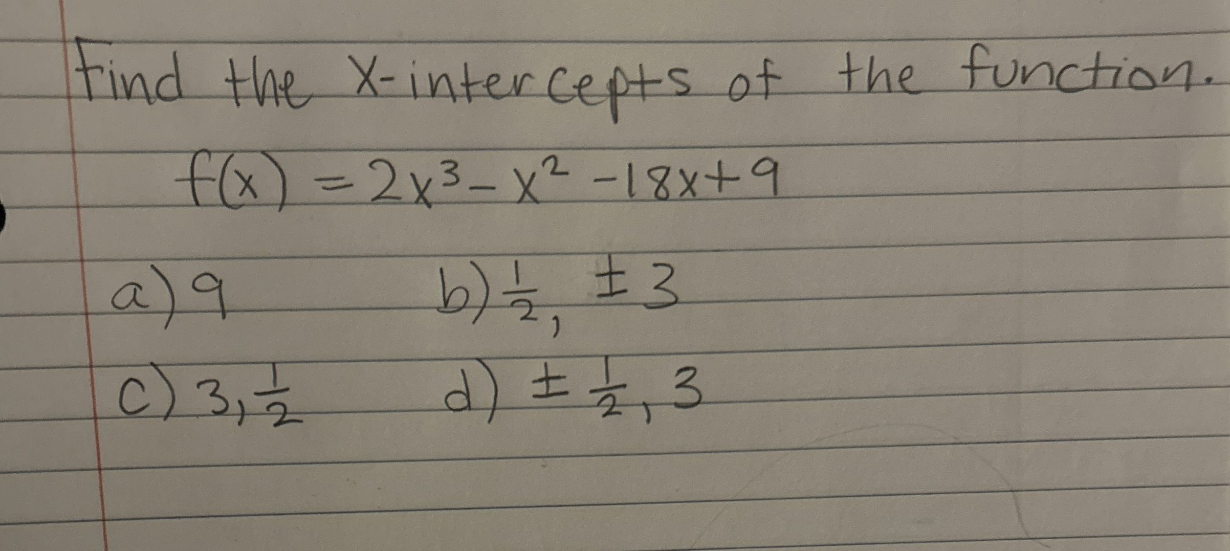 Solved Find the x-intercepts of the | Chegg.com