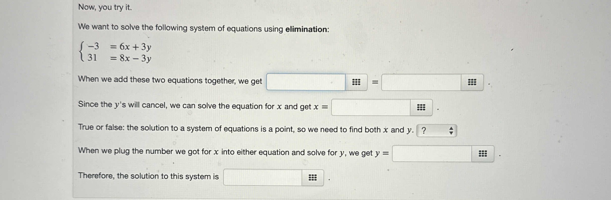 Solved Now, you try it.We want to solve the following system | Chegg.com