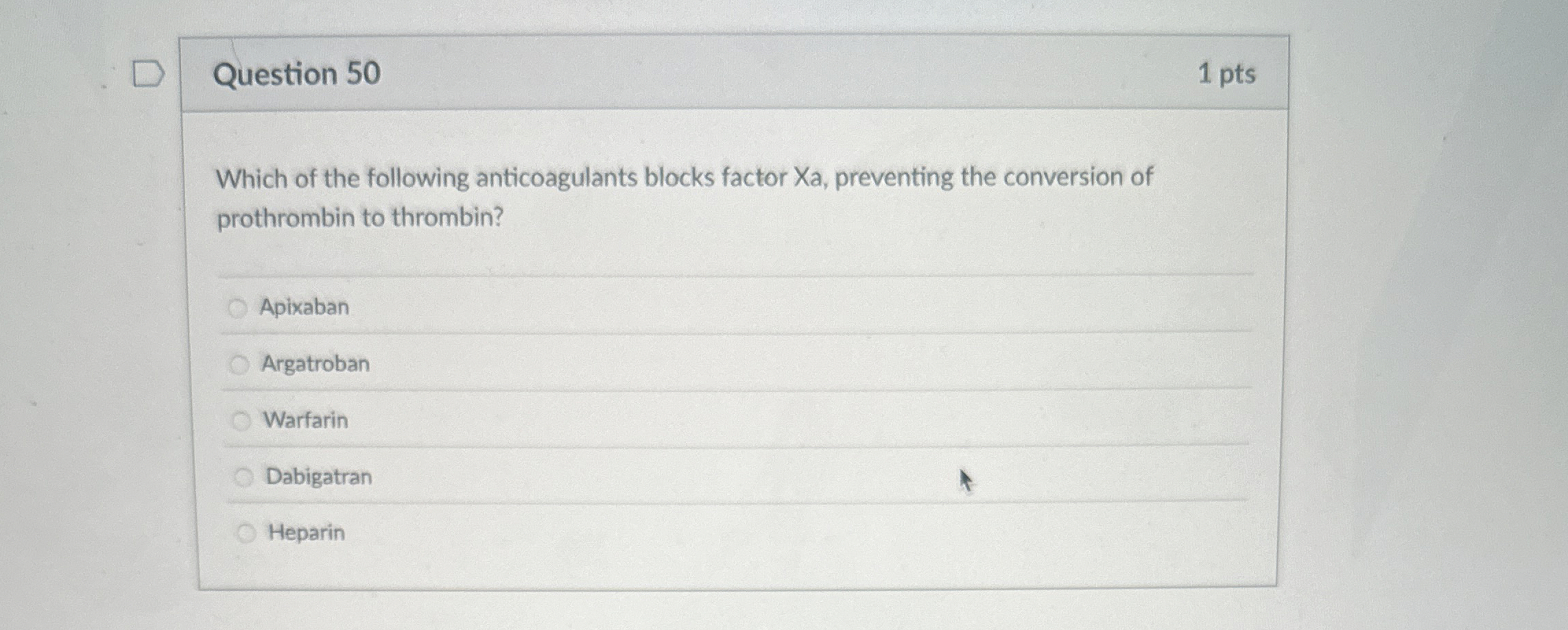 Solved Question 50Which of the following anticoagulants