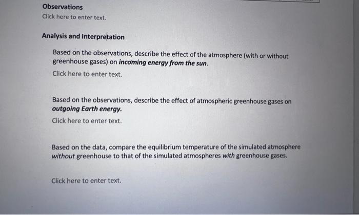 Solved Experiment 1 - Simulating the Atmospheric Greenhouse | Chegg.com