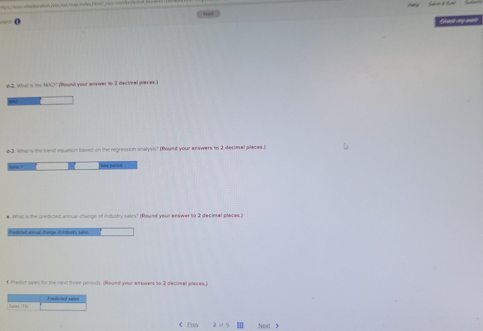 Solved 2 Using the time series data in the table, respond to | Chegg.com