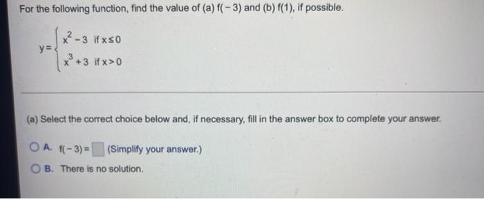 Solved For The Following Function, Find The Value Of (a) | Chegg.com