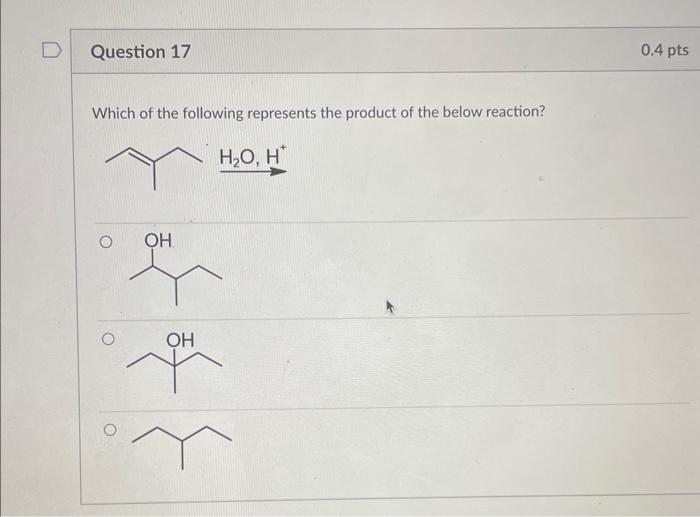 Solved Which of the following represents the product of the | Chegg.com