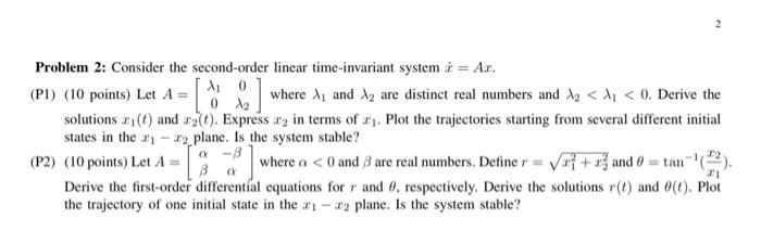 Solved Problem 2: Consider The Second-order Linear | Chegg.com