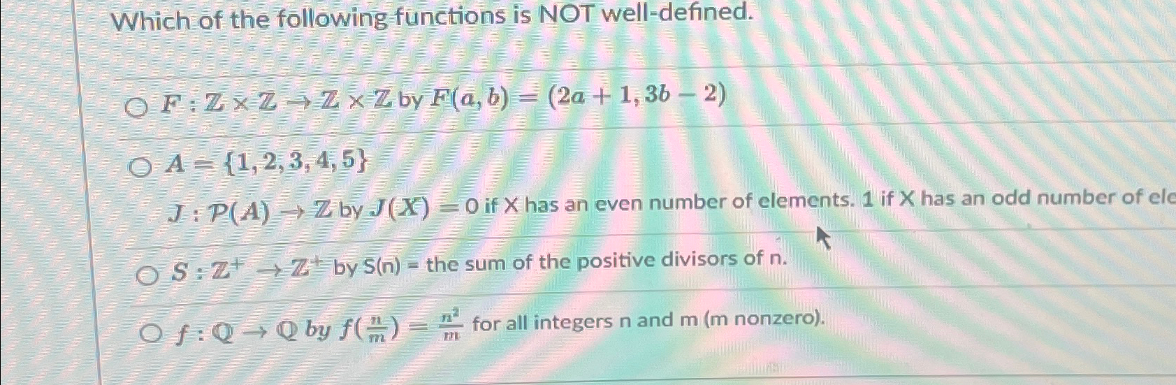 Solved Which of the following functions is NOT | Chegg.com