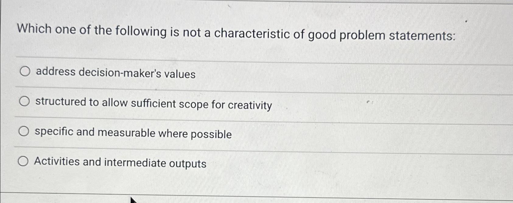 Solved Which one of the following is not a characteristic of | Chegg.com