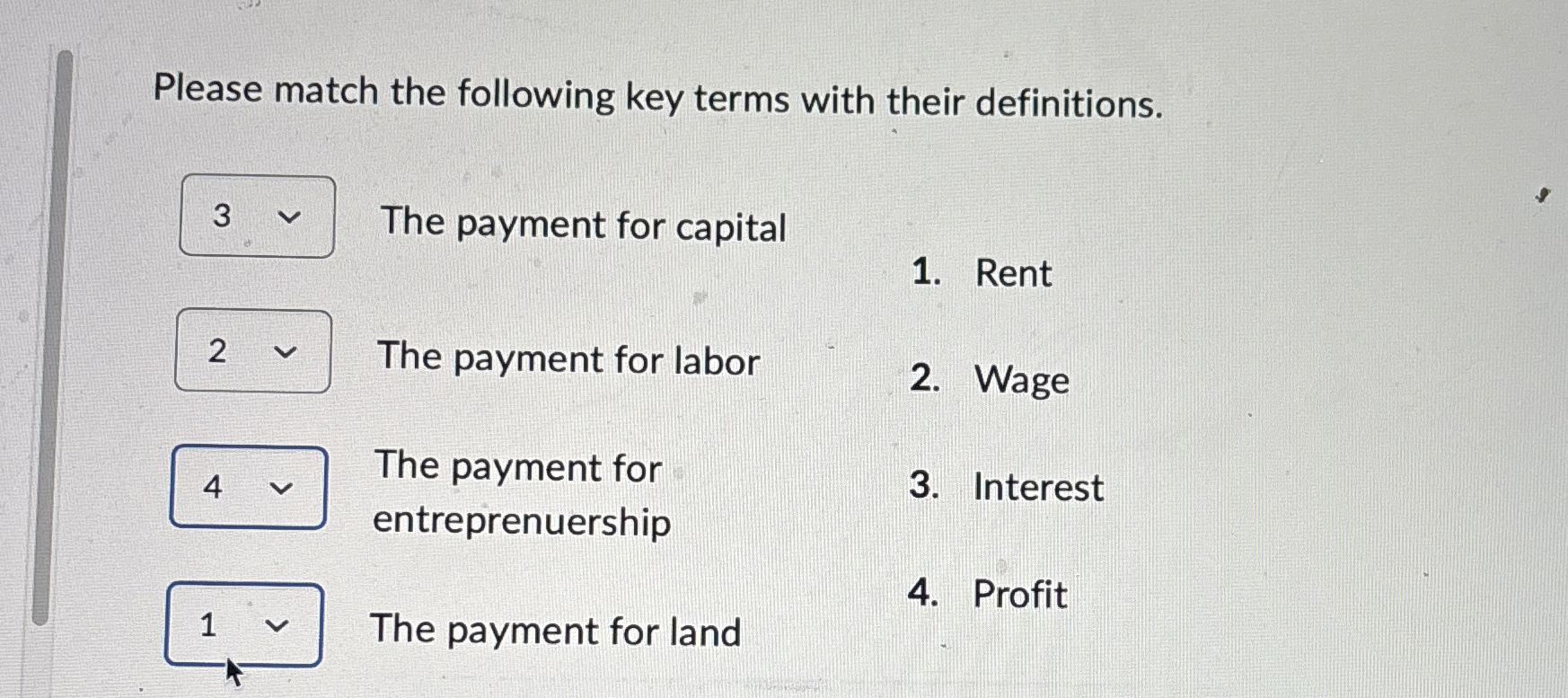 Solved Please match the following key terms with their | Chegg.com