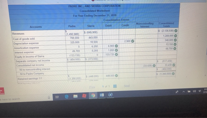 Solved P4.2 Consolidation, goodwill, and fair value | Chegg.com