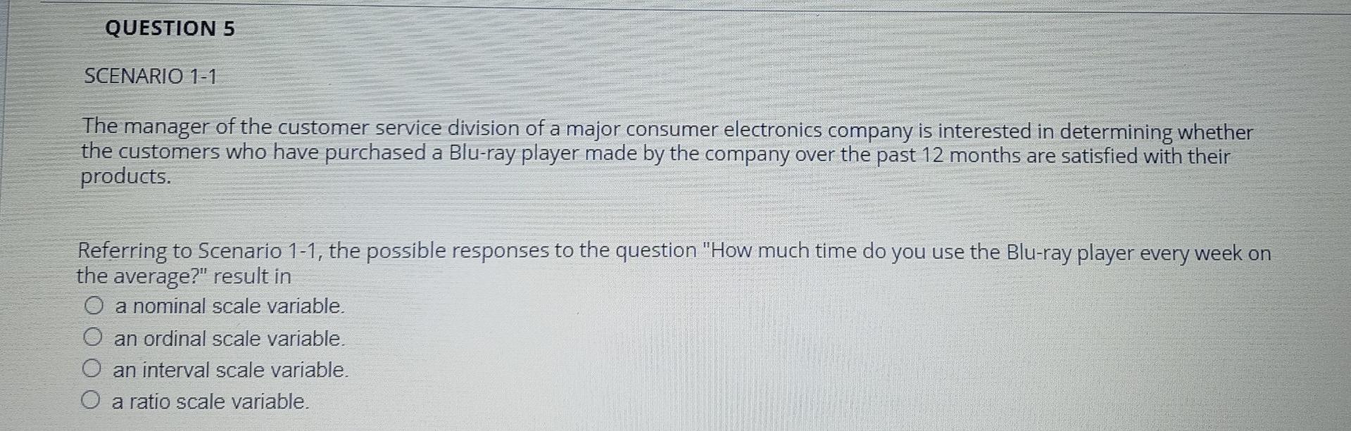 Solved QUESTION 1 SCENARIO 11 The manager of the customer