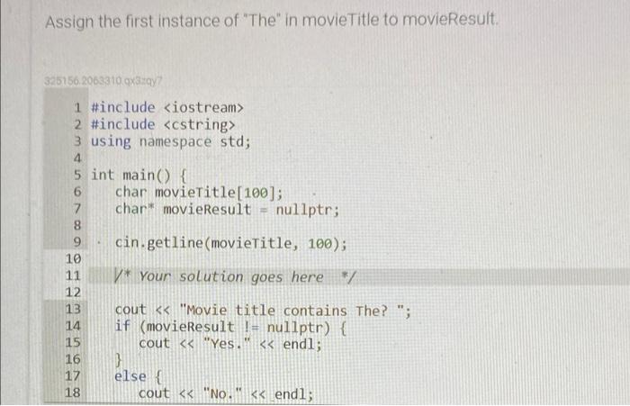 Solved Assign the first instance of "The" in movie Title to | Chegg.com