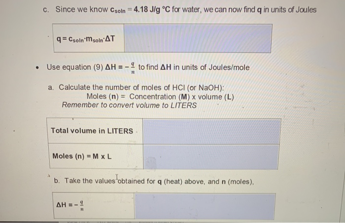 C Since We Know Csoin 4 18 J G C For Water We Chegg Com