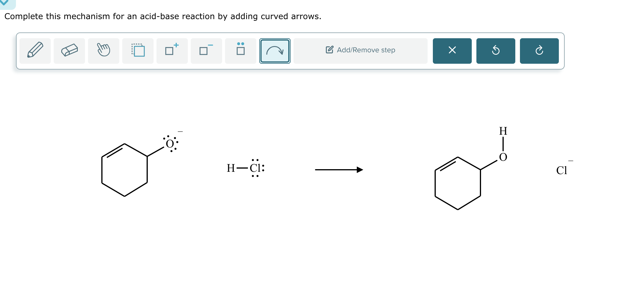 Solved Complete this mechanism for an ﻿acid-base reaction by | Chegg.com