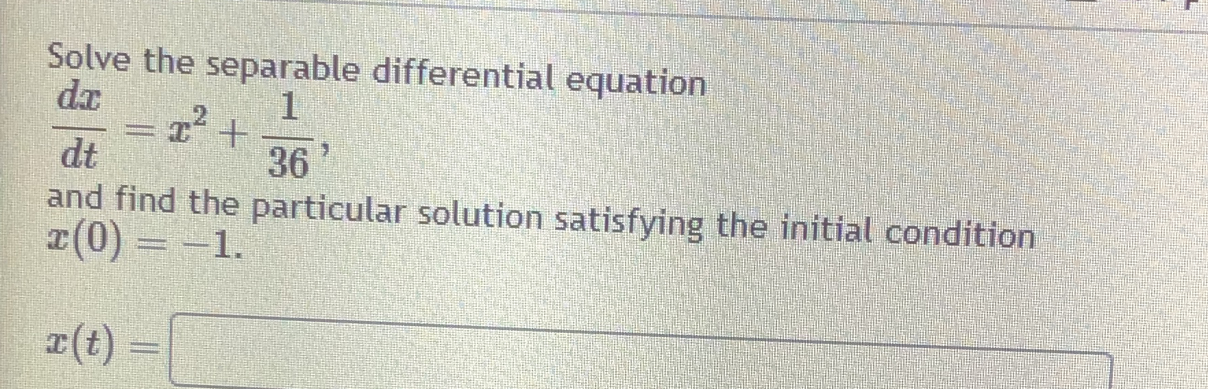 Solved Solve the separable differential | Chegg.com