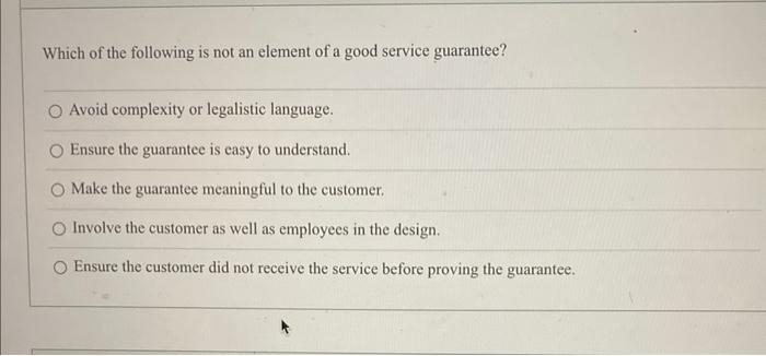 Solved Which of the following is not an element of a good | Chegg.com