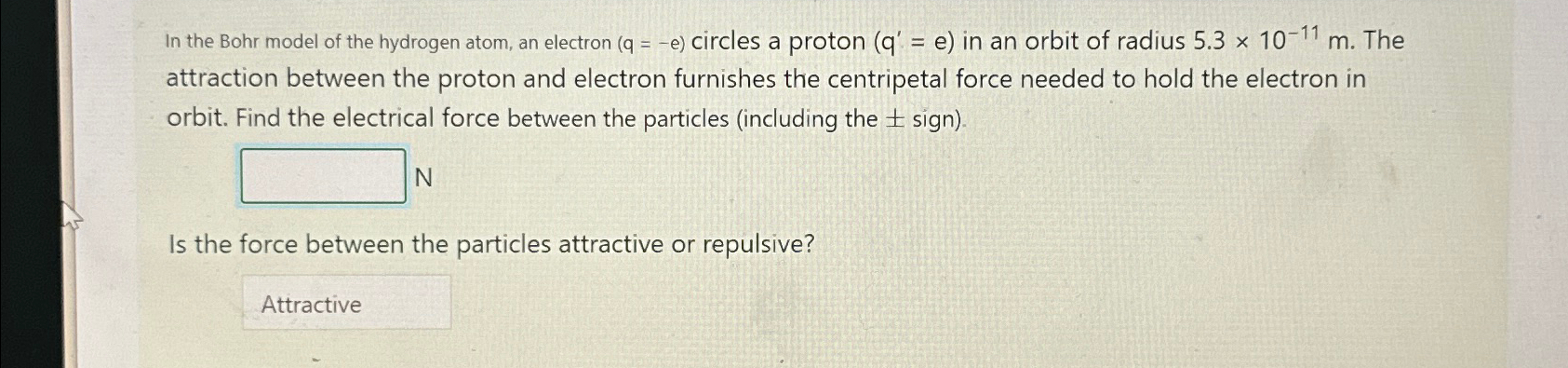 Solved In the Bohr model of the hydrogen atom, an electron | Chegg.com