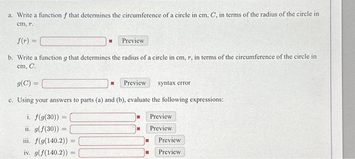 Solved a. Write a function f that determines the | Chegg.com