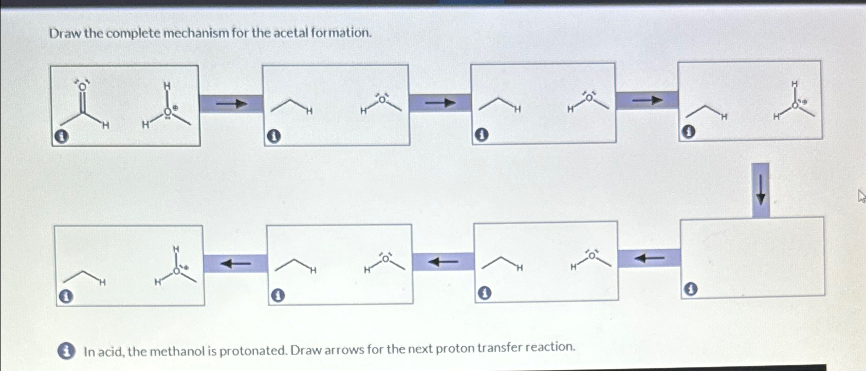Solved Draw the complete mechanism for the acetal | Chegg.com
