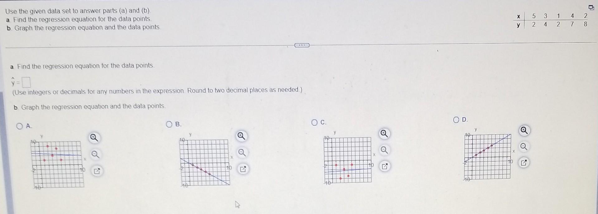 Solved Use the given data set to answer parts (a) and (b) a | Chegg.com