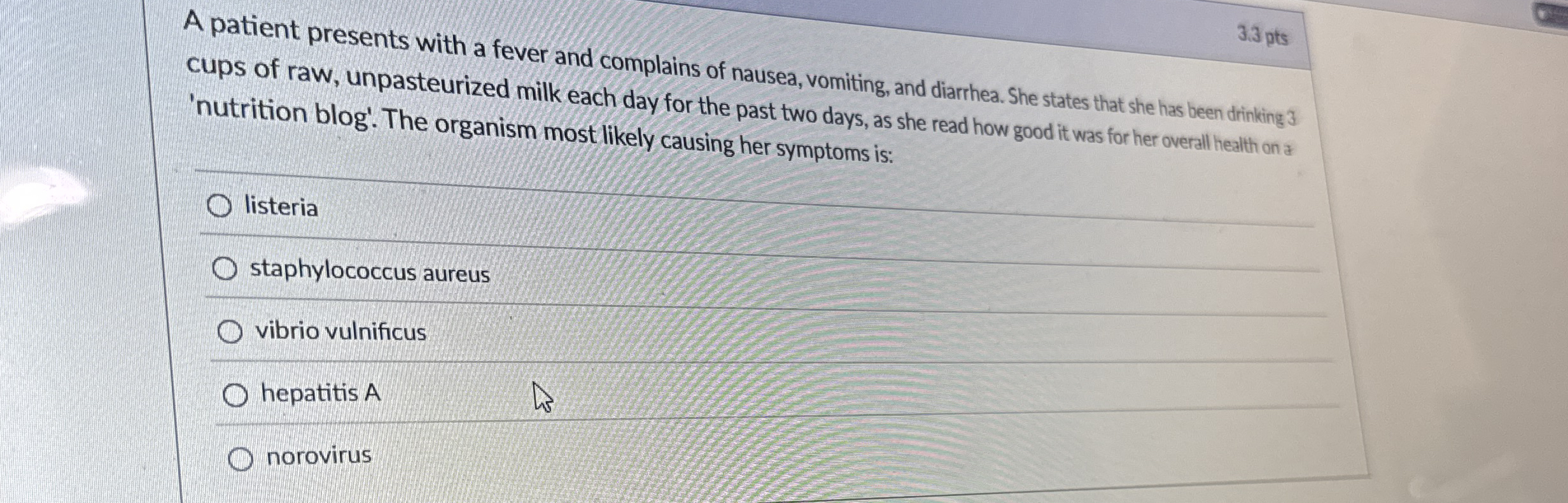 Solved A patient presents with a fever and complains of | Chegg.com