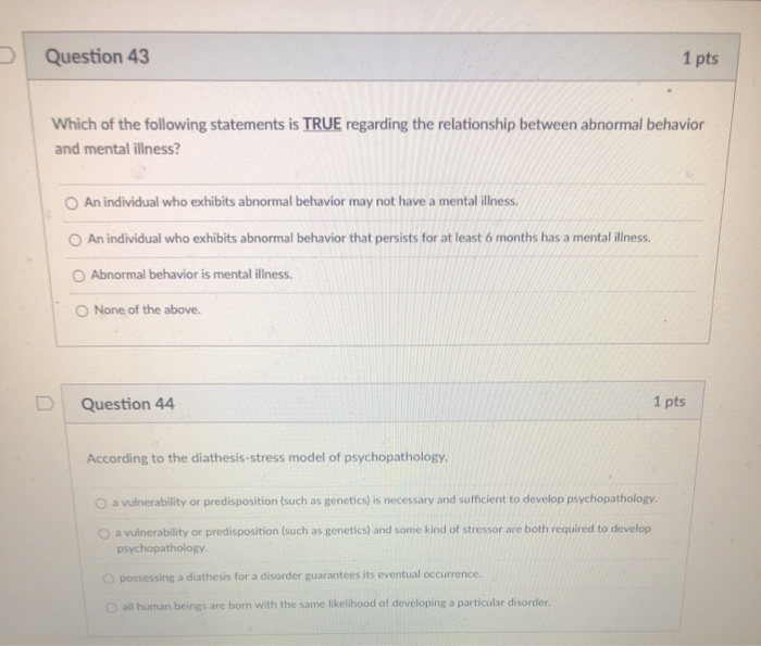 Solved Question 43 1 Pts Which Of The Following Statements | Chegg.com Solved Question 43 1 Pts Which Of The Following Statements | Chegg.com