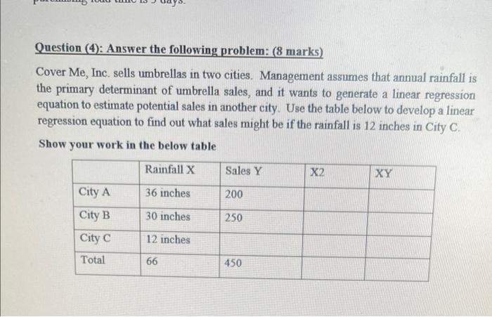 Solved Question (4): Answer The Following Problem: (8 Marks) | Chegg.com