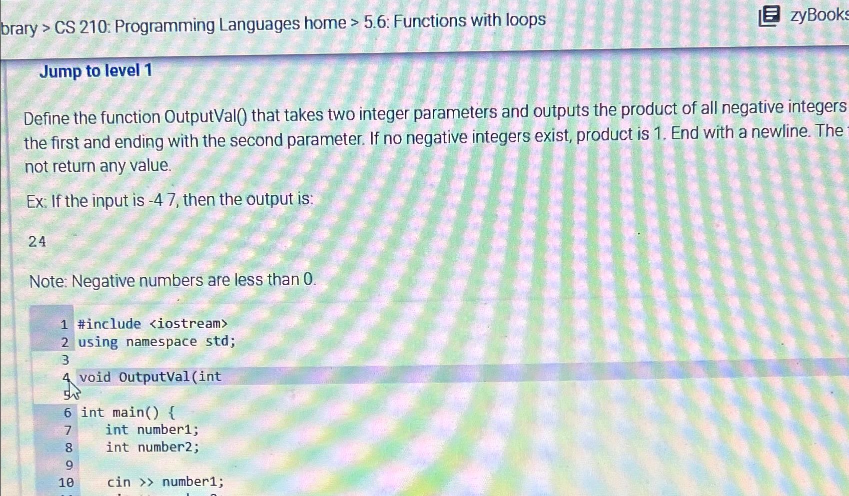 Solved Brary > ﻿CS 210: Programming Languages Home > 5.6: | Chegg.com