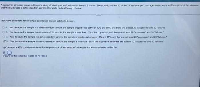 Solved A consumer advocacy group published a study of | Chegg.com