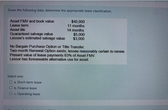 Solved Given the following data, determine the appropriate | Chegg.com
