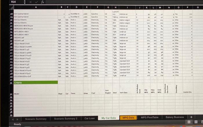 Please help me with this excel task: Set up the | Chegg.com